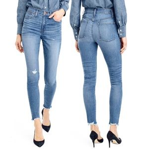 NWT JCrew High Rise, Cut Hem Toothpick Jean